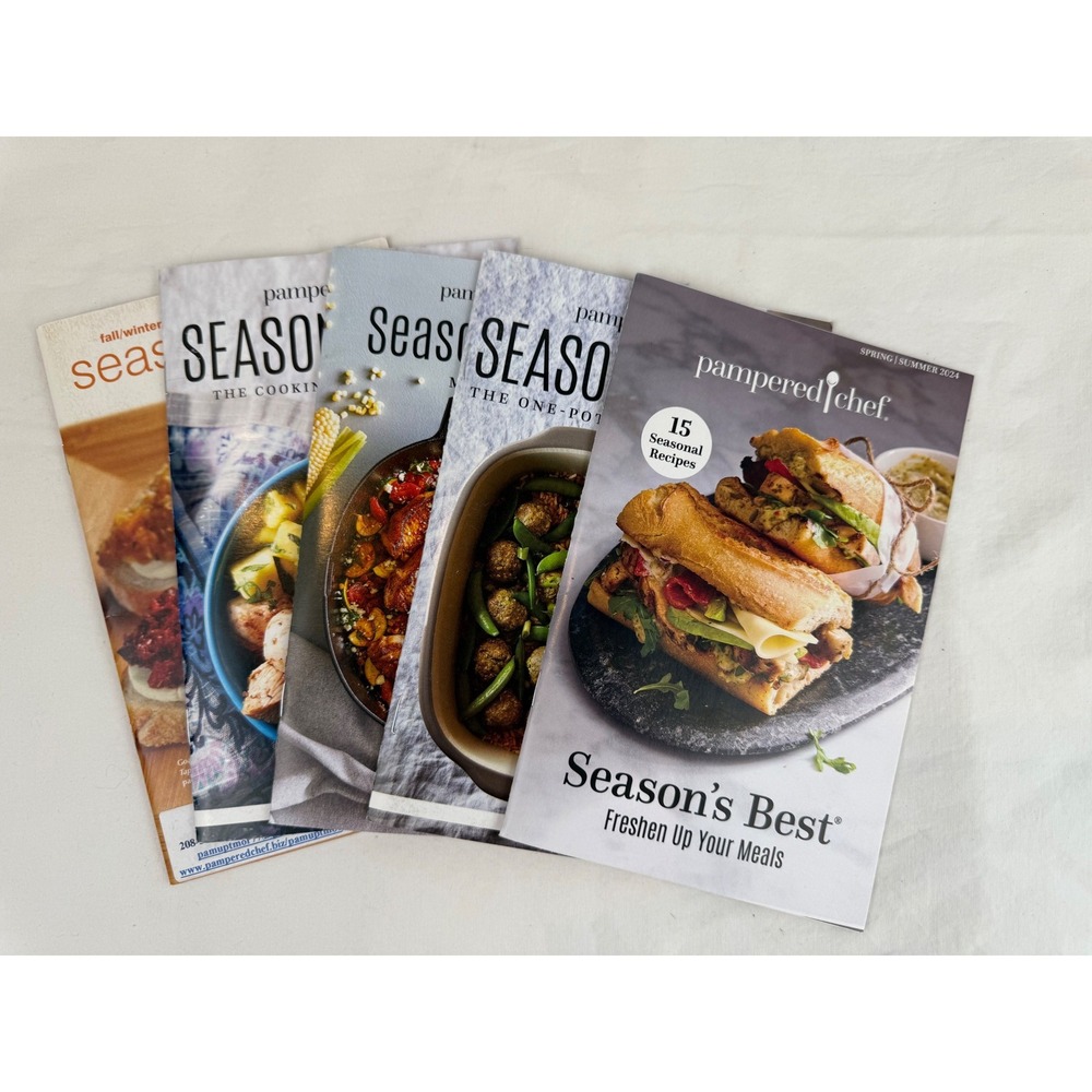 Pampered Chef Seasons Best Recipe Booklets Lot of 5 2011-2024 Cookbooks